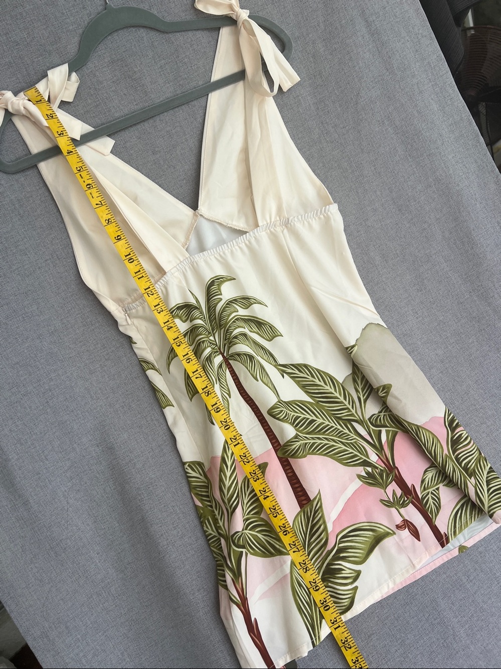 CAJUNI Mini Sundress Cover up dress cream palms size M NWT - Picture 10 of 13